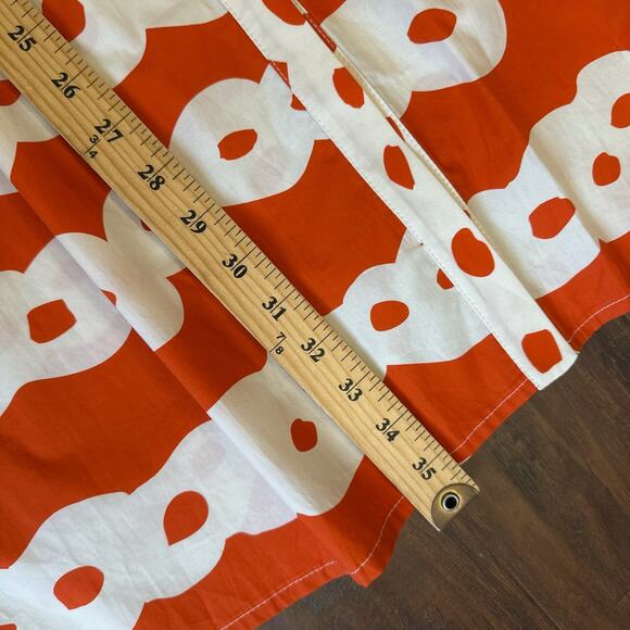 MIMISOL Long Shirt Dress Orange White Abstract Pleated Cotton Artsy NWT - Picture 12 of 12